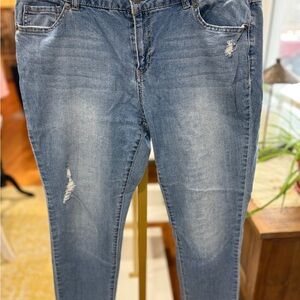 Artisan Ny Blue Distressed Skinny Jeans lightweight